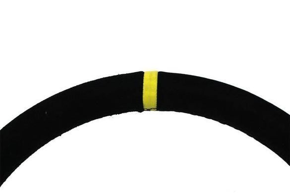 SLIDE Steering wheel 350mm offset:90mm Suede Yellow Strip, 350 мм, 90 мм, Замша