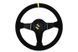 SLIDE Steering wheel 350mm offset:90mm Suede Yellow Strip, 350 мм, 90 мм, Замша