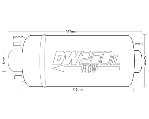 Deatschwerks DW250 In-line External Fuel Pump 250 lph