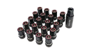 Muteki HR38 Open End Lug Nuts 12x1.25 Titanium Chrome / Red Ring