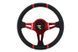 SLIDE Steering wheel 350mm offset 90mm Leather Red, 350 мм, 90 мм, Leather