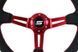 SLIDE Steering wheel 350mm offset 90mm Leather Red, 350 мм, 90 мм, Leather