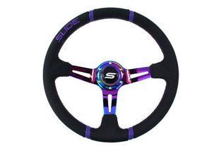 SLIDE Steering wheel 350mm offset 90mm Leather NeoChrome, 350 мм, 90 мм, Leather