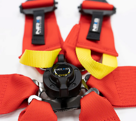 NRG Ремінь Безпеки FIA HARNESS 6PT CAMLOCK RED HANS