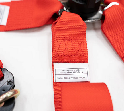 NRG Ремінь Безпеки FIA HARNESS 6PT CAMLOCK RED HANS