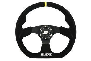 SLIDE Steering wheel 350mm offset 25mm Suede Yellow, 350 мм, 25 mm, Замша