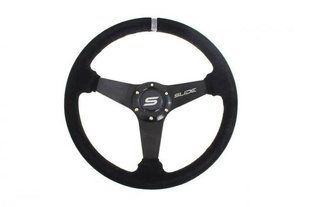 SLIDE  Steering wheel 350mm offset 20mm Suede Silver, 350 мм, 20 mm, Замша