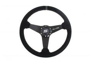 SLIDE Steering wheel 350mm offset 20mm Suede Grey, 350 мм, 20 mm, Замша